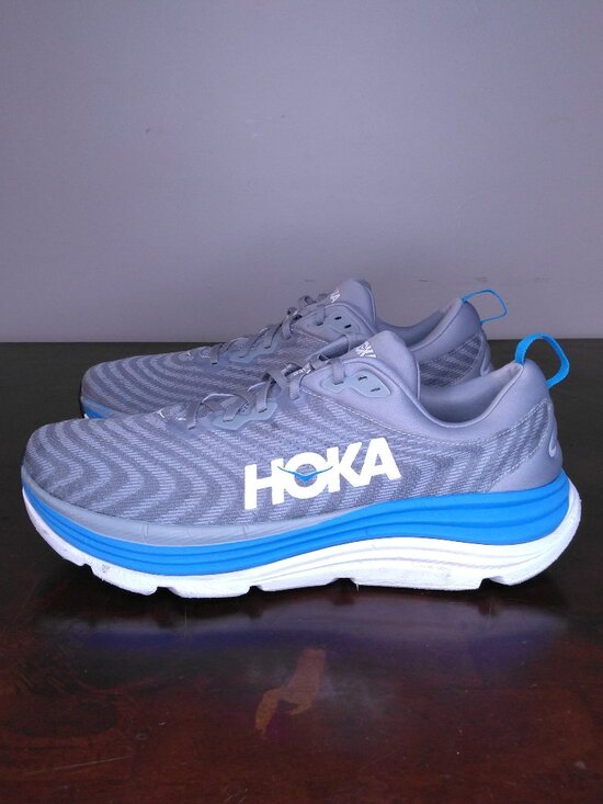 HOKA Gaviota 5 Shoes Mens SIZE 15 BLUE Gray COOL GREY White 1127929 LDVB RUNNING main image 11